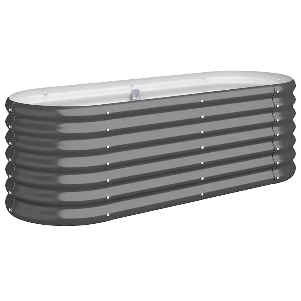 Vaso Giardino Acciaio Verniciato Polvere 114x40x36 cm Antracite cod mxl 54448