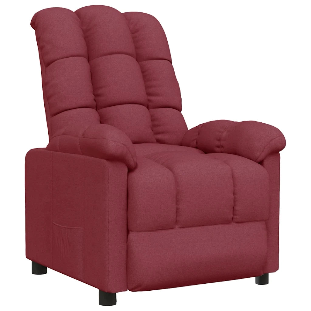 Poltrona Reclinabile in Tessuto Rosso Vino 289799