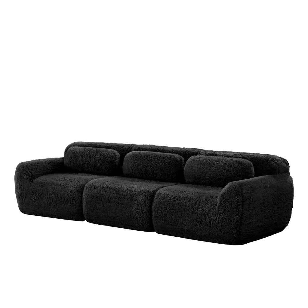 Sofa a 3 posti in peluche premium - Zephmum - Modulare, antiscivolo, senza montaggio, con cuscini, schiuma altamente elastica