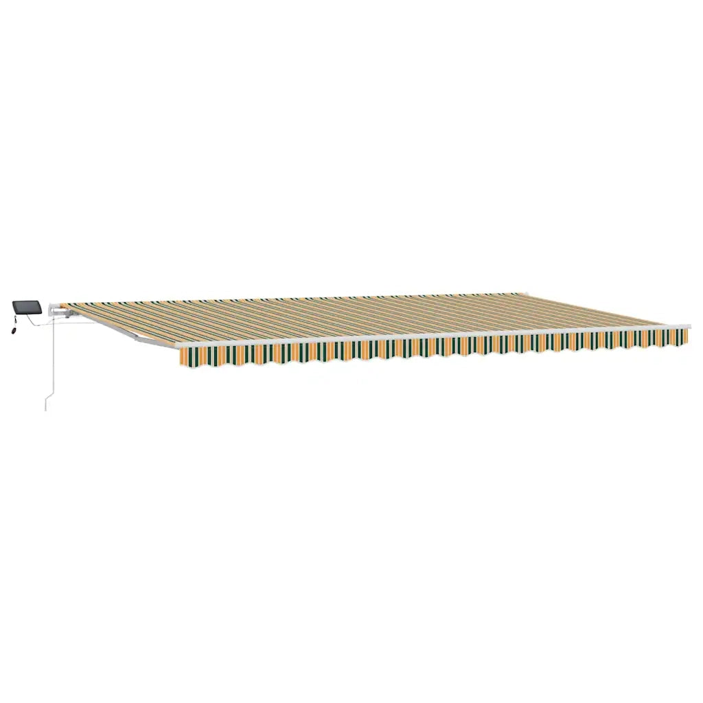 Tenda Retrattile Verde e giallo 600 × 300 cm Tessuto e acciaio 3331686