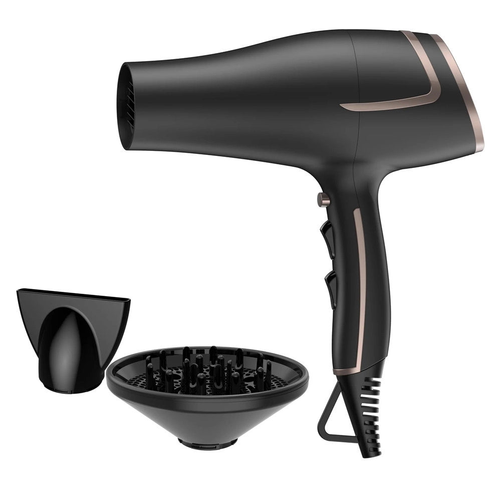 Trade Shop - Phon Asciugacapelli 2100w Motore Dc 2 Velocità 3 Temperature Tasto Aria Fredda Diffusore -