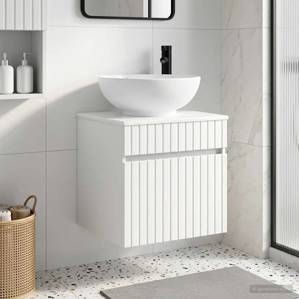 Mobile lavabo da parete Bianco Lucido 49 x 44,5 x 66,5 cm 890606