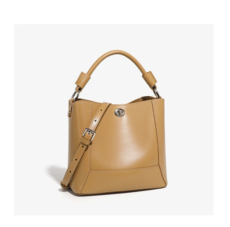 Borsa tote da donna in vera pelle, ideale per viaggi e viaggi, colore bronzo.