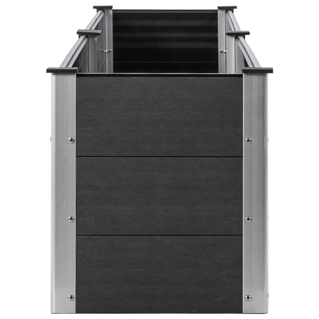 Fioriera rialzata per piante fiori patio giardino 200 x 50 x 54 cm WPC grigio 02_0039400
