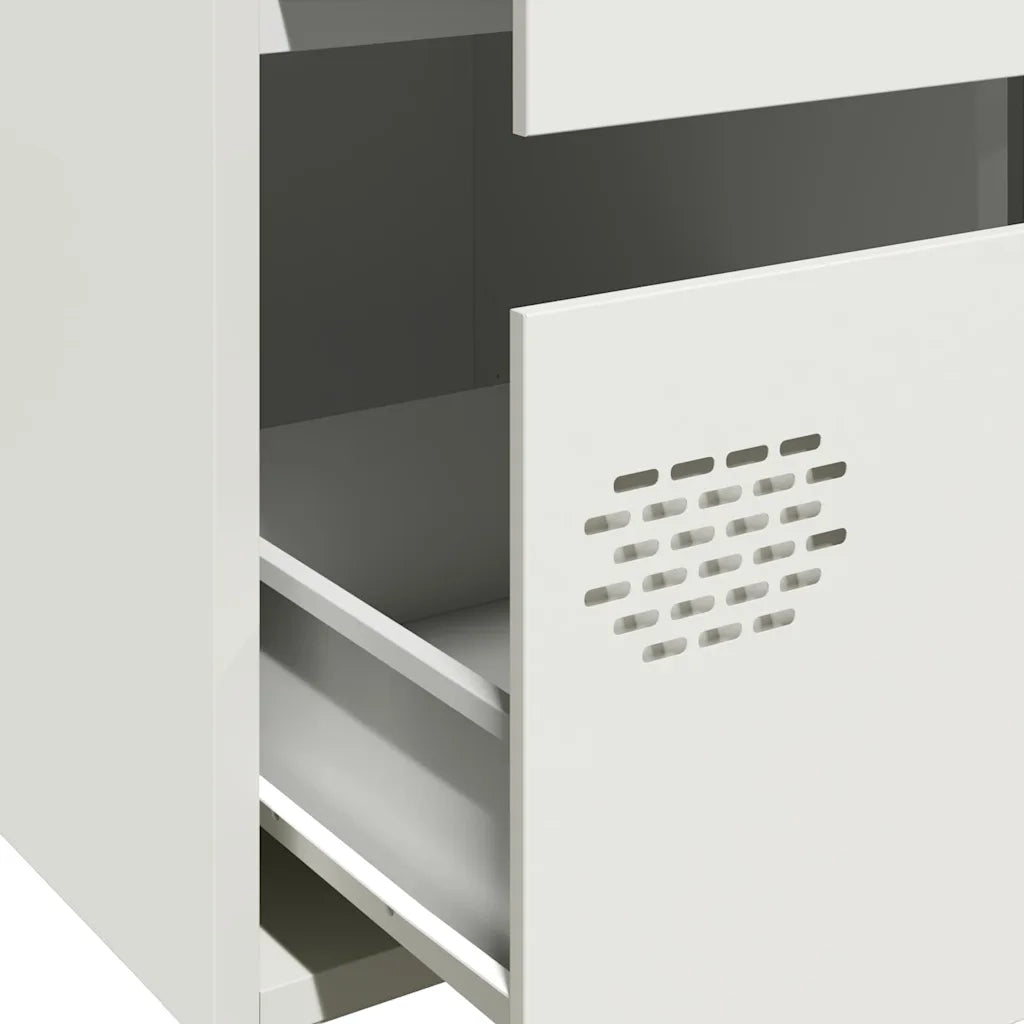 vidaXL Credenza Bianca 68x39x101,5 cm in Acciaio