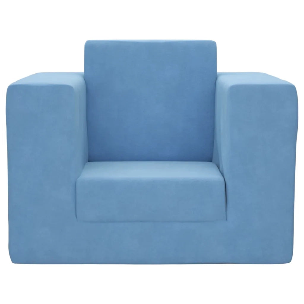 Divano per Bambini-Sofa-Divanetto Blu in Morbido Peluche 805103