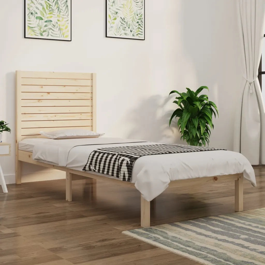 Letto singolo | Letto per adulti | Giroletto in Legno Massello 90x190 cm Single