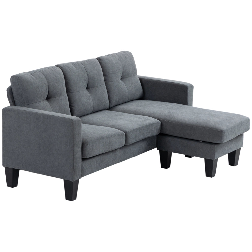 Divano angolare con chaise longue ¨C zephmum ¨C grigio scuro