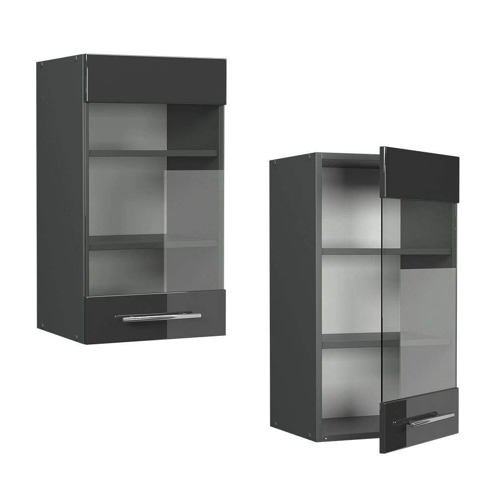 Vicco Mobile da cucina in vetro Antracite lucido 40 cm