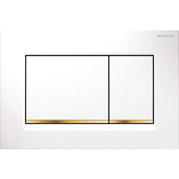 PLACCA DI COMANDO SIGMA 30 DOPPIO TASTO BIANCO ORO BIANCO GEBERIT