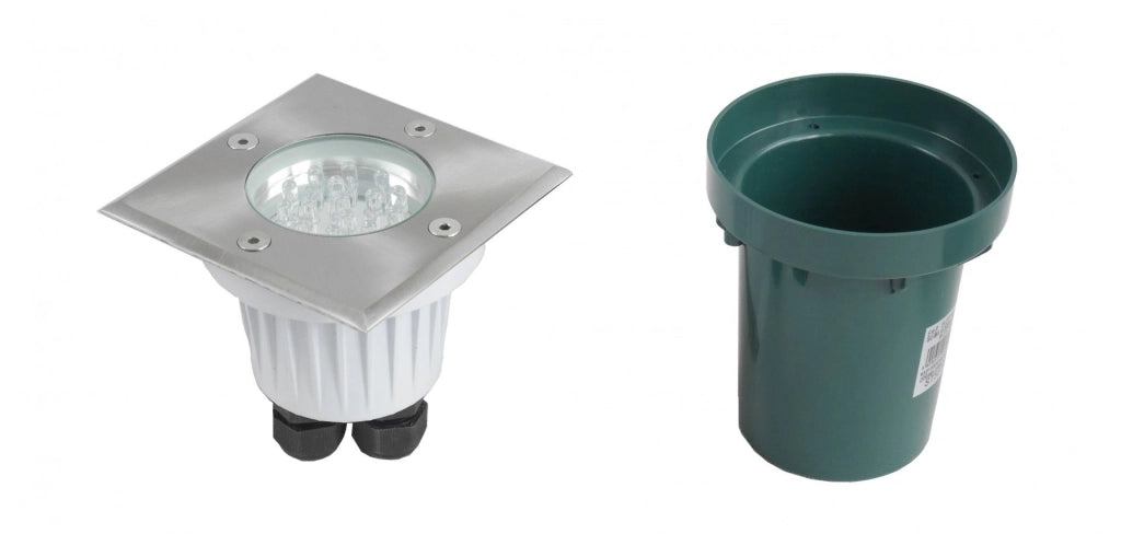 Faretto calpestabile quadrato LED 1W argento IP67 SU-MA