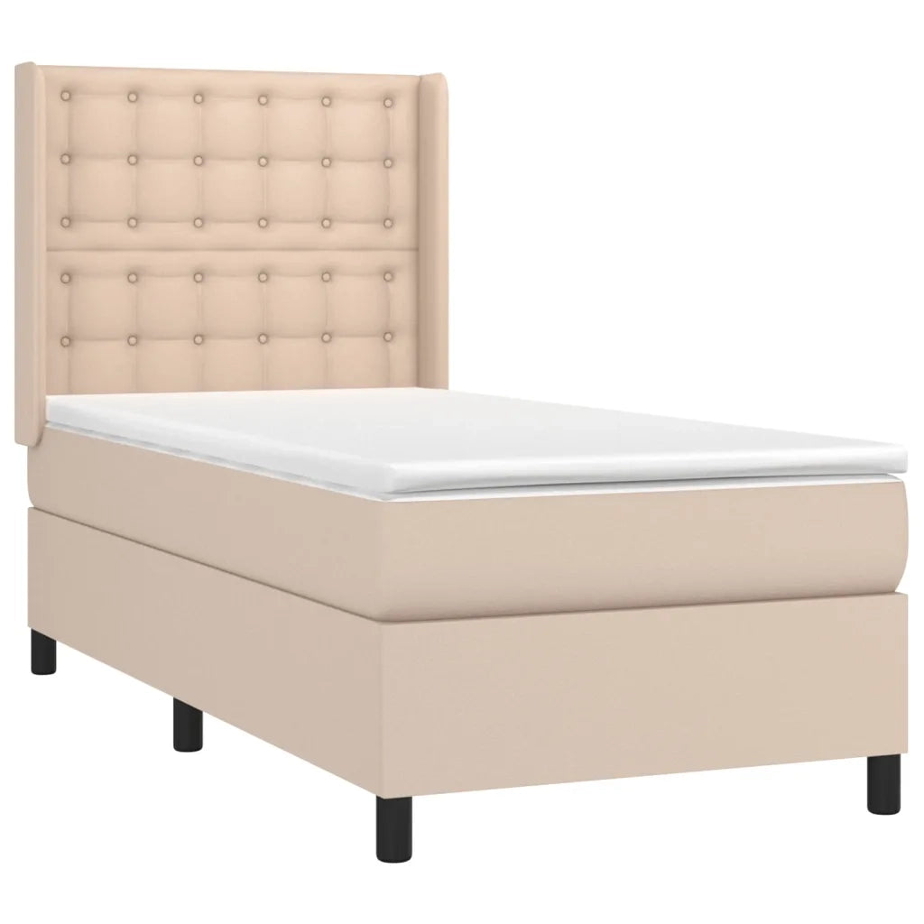 Giroletto a Molle con Materasso Cappuccino 100x200cm Similpelle