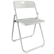 Sedia Pieghevole Salvaspazio Tiny Portatile Richiudibile da Interno Giardino Ufficio Struttura in Ferro  Bianco / Bianco