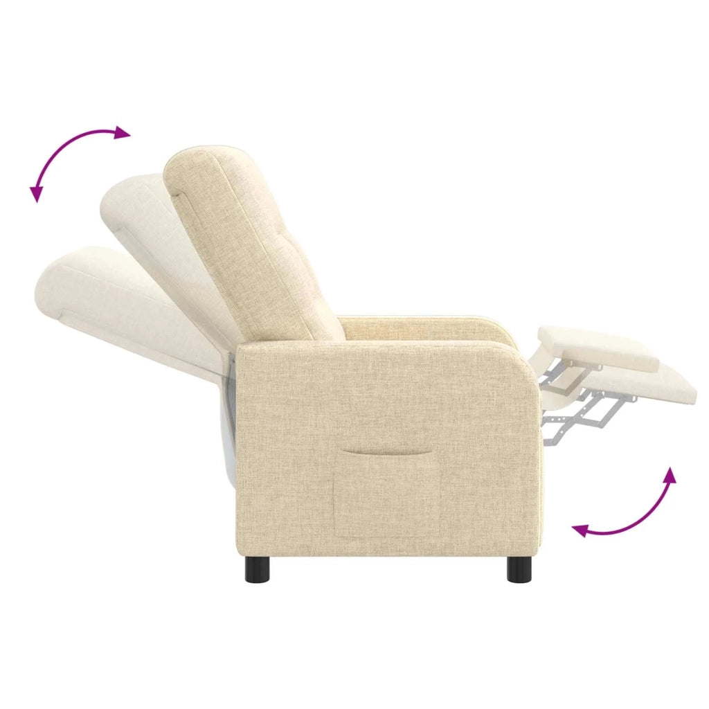 Divano Sedia-Poltrona reclinabile Crema Tessuto 102785