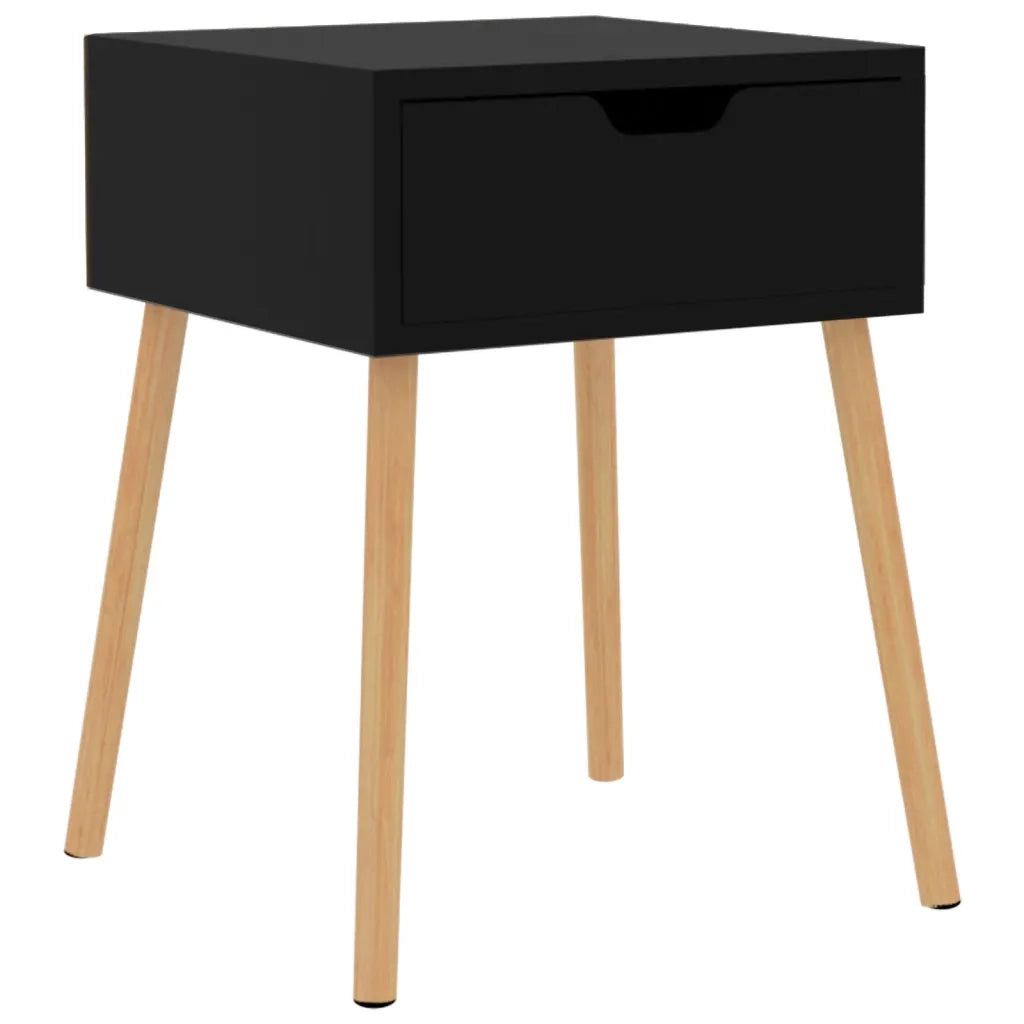 Comodino-Tavolino da notte Nero Lucido 40x40x56 cm in Legno Multistrato