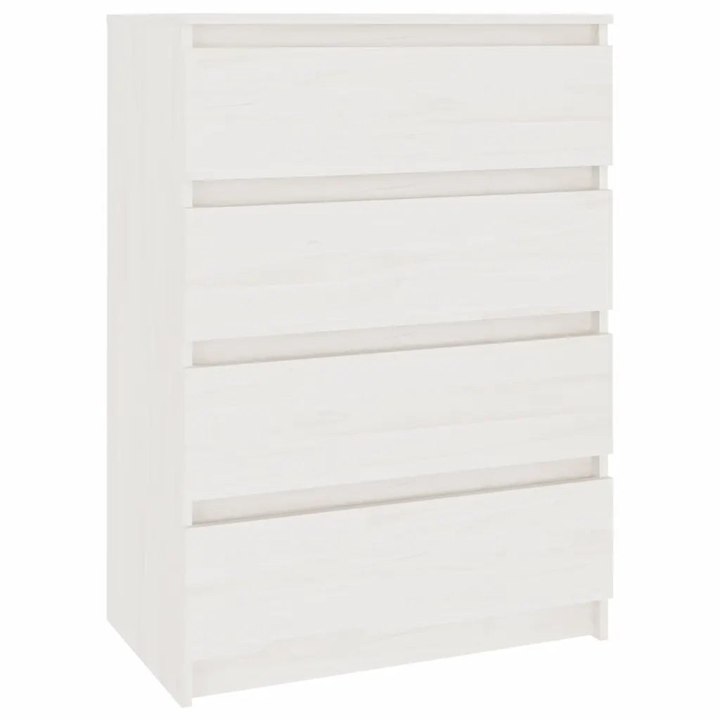 Credenza Bianca 60x36x84 cm in Legno Massello di Pino 808104