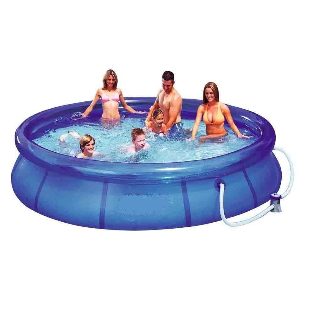 Trade Shop - Piscina Gonfiabile Tonda 366 X 76 Cm Pompa Filtrante E Kit Di Riparazione -