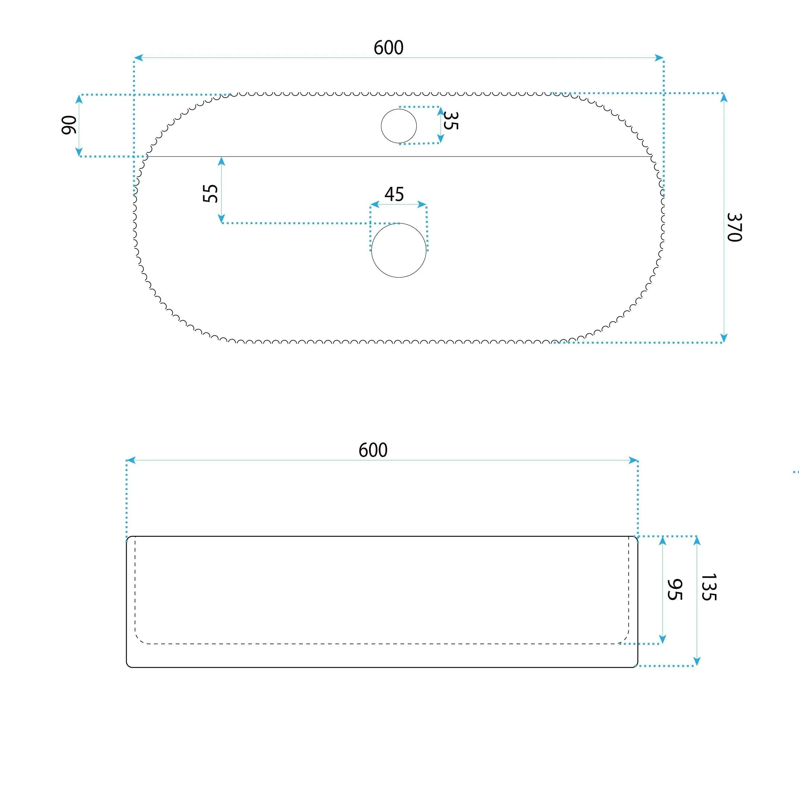 Lavabo Da Appoggio Rea Marcela 60 Vanilla