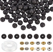 Kit per creare gioielli con 320 spacer perle, lava naturale e lega di stile tibetano perle