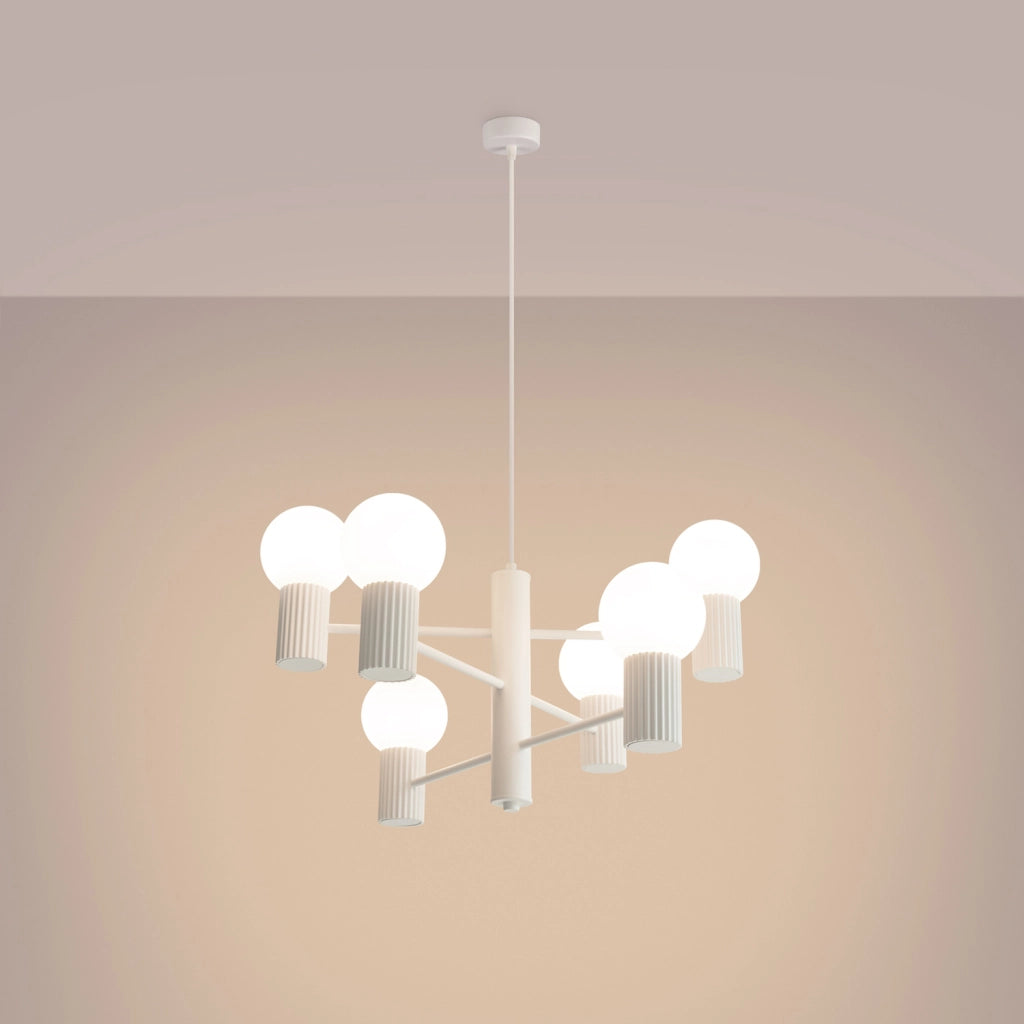 Lampadario moderno bianco sfere vetro 6xG9 SFERA Pure Lume