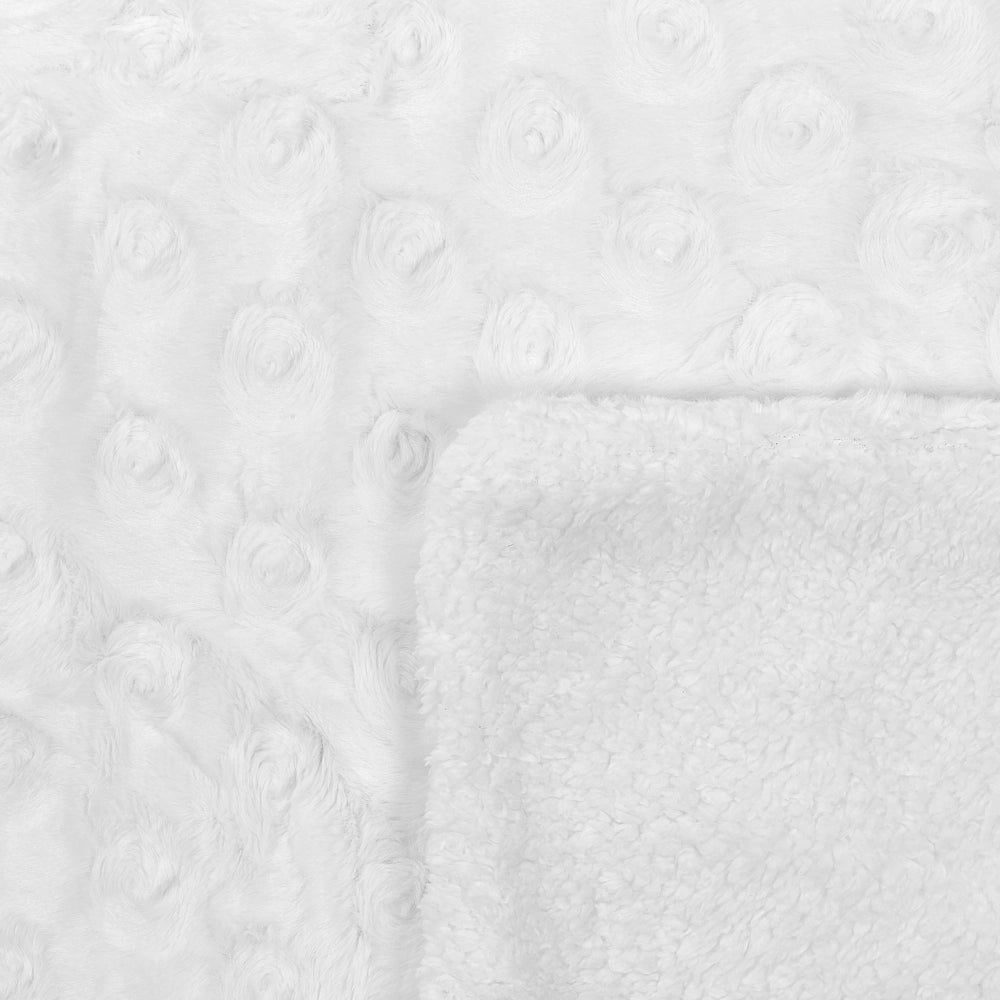 Coperta morbida in tessuto sintetico bianco 150 x 200 cm camera da letto salotto