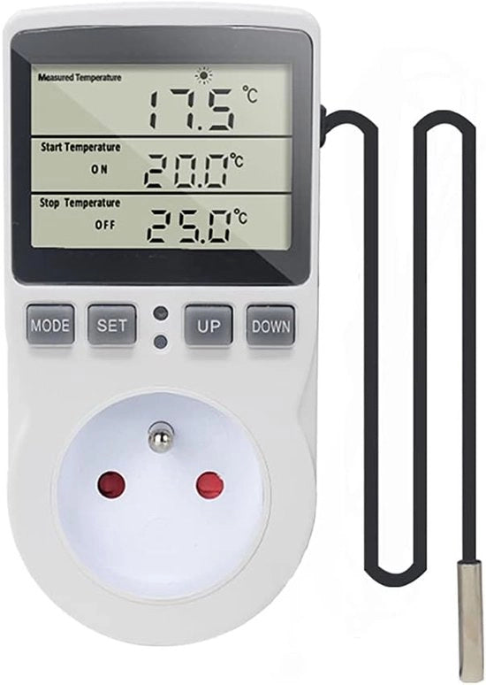 Regolatore di temperatura digitale con presa per accensione per riscaldamento e raffreddamento