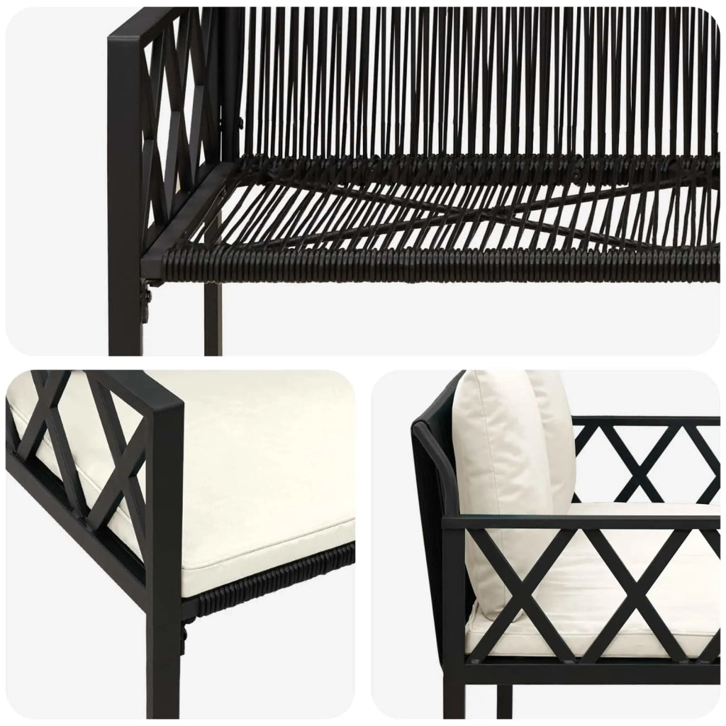 Panchine da esterno 2 -Seater 116 x 56 x 75 cm polyrattan 42025352