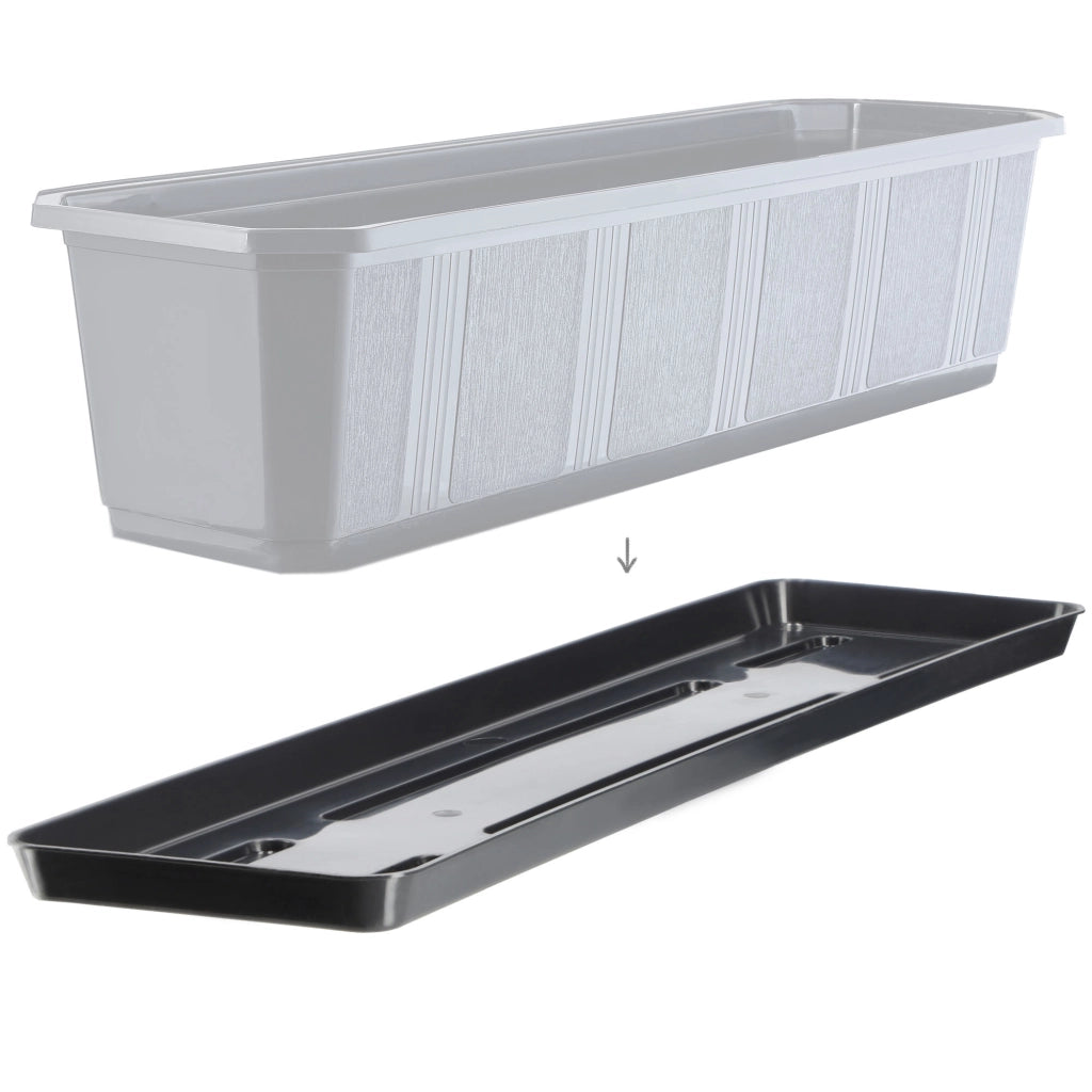 Supporto per vaso da fiori KADAX da 60 cm, fioriera da balcone, vassoio in plastica