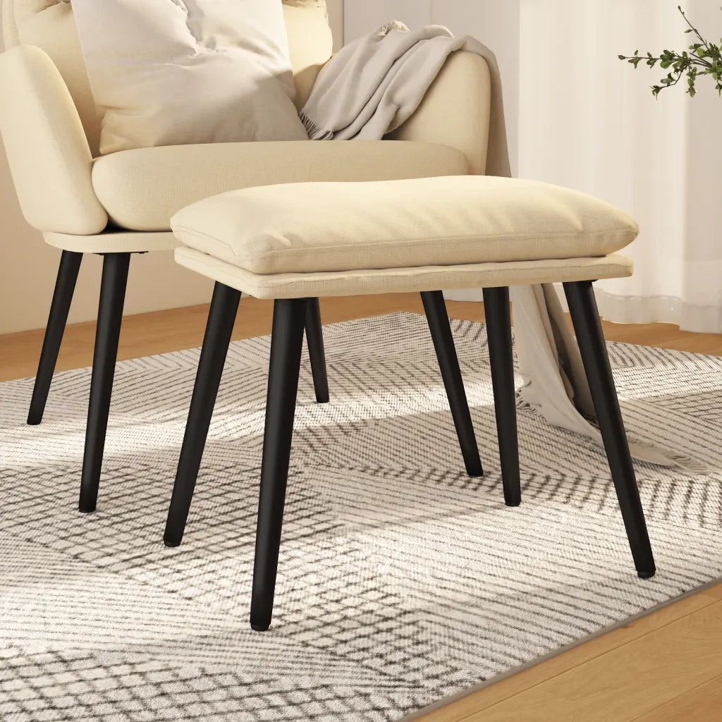 Poggiapiedi Crema 45x29,5x39 cm in Tessuto cod mxl 60296