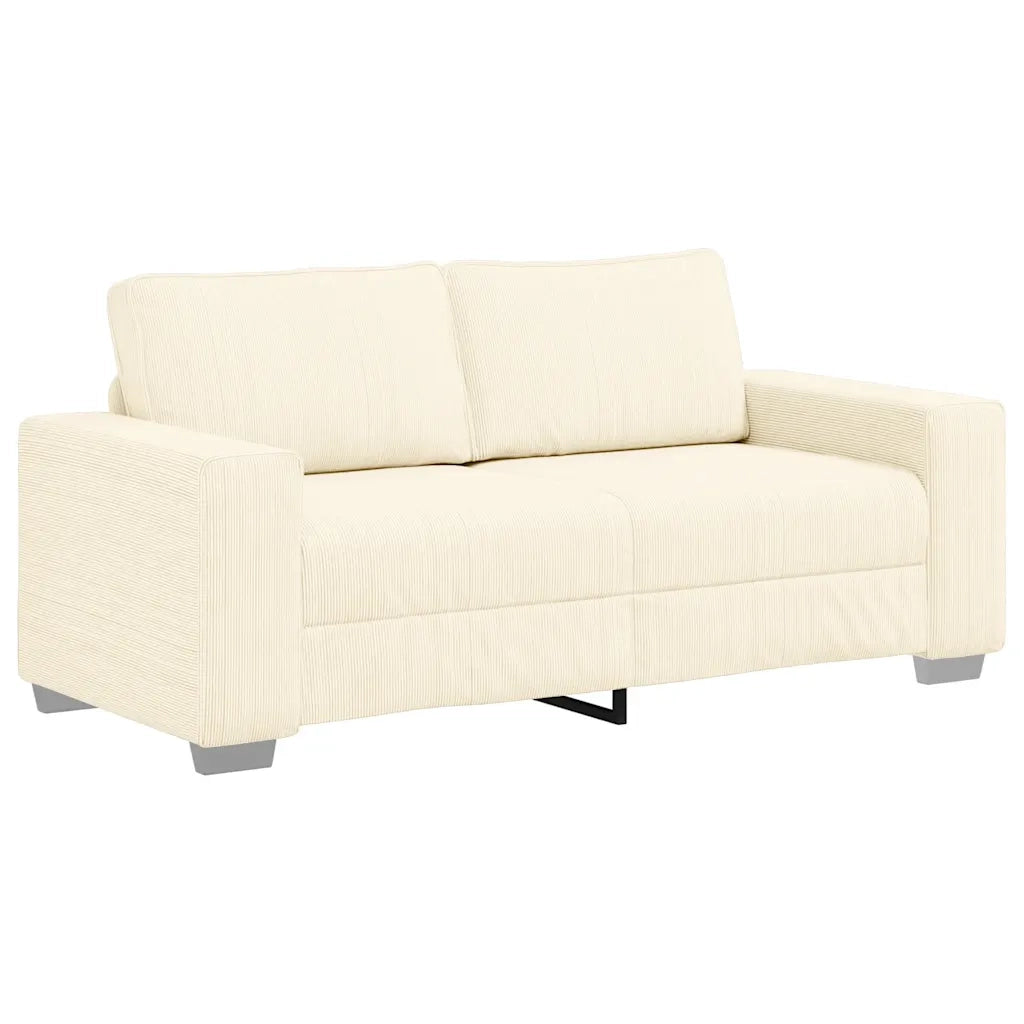 Divano Divanetto Crema 180x77x82 cm Tessuto di Velluto a Coste 4105202