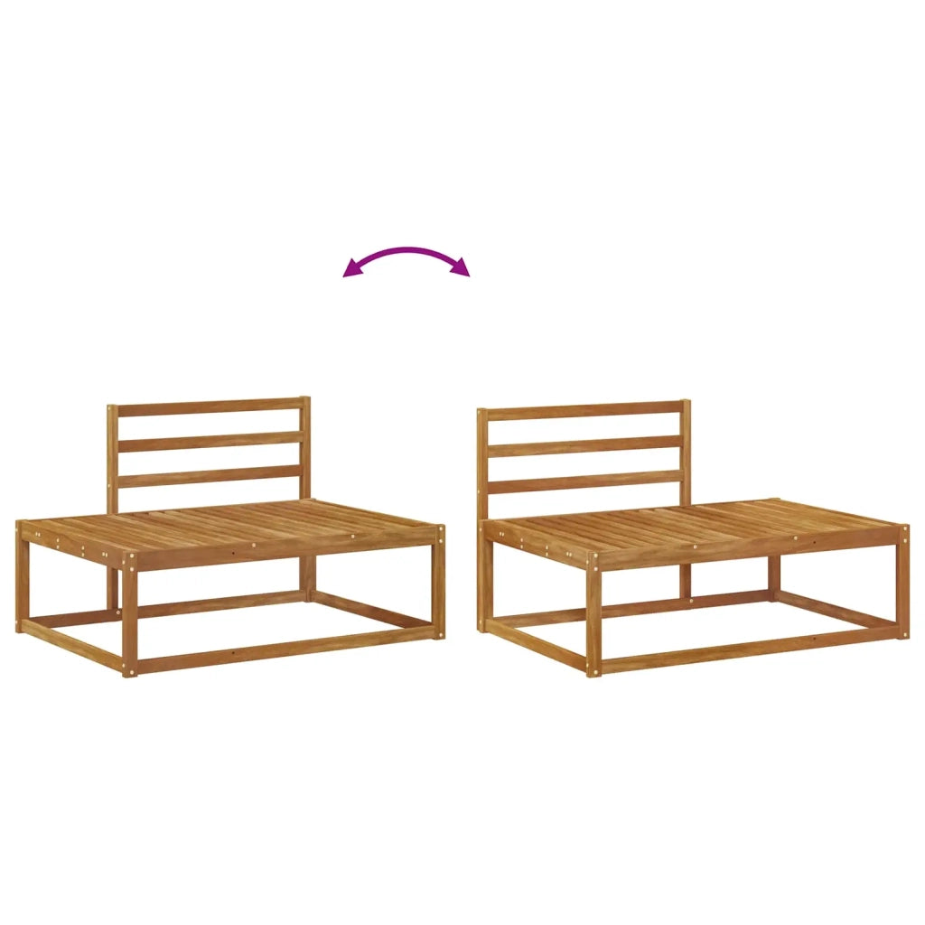 Set di divani da esterno-Sofa da giardino Naturale Legno di Acacia Massello 123946