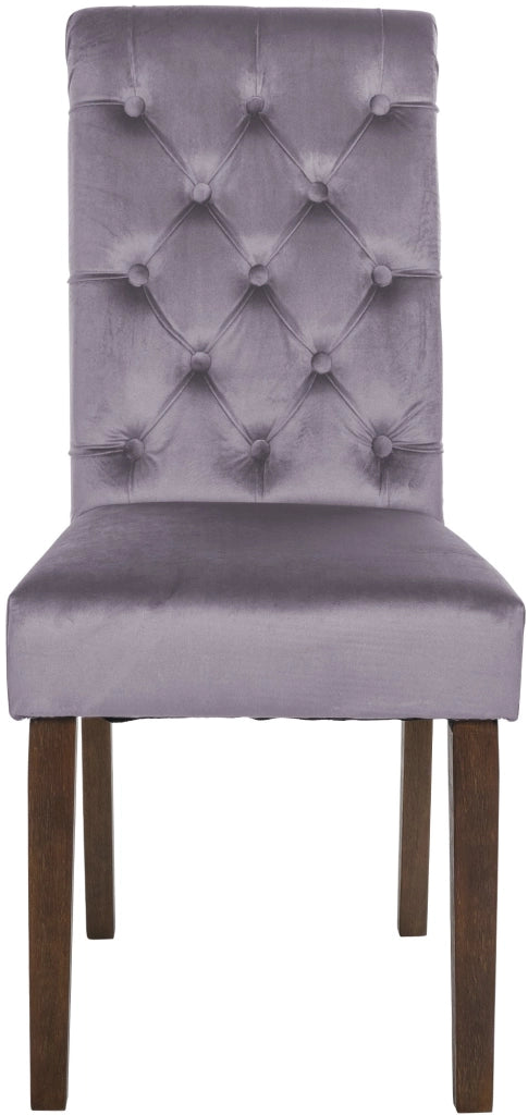 Sedia da cucina Lisburn design Chesterfield grigio scuro,Velluto