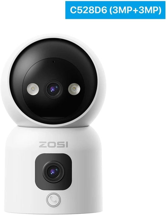 Baby Monitor con Camera 360° Girevole - 3MP + 3MP - Wi-Fi - Sicurezza per Bambini - Bianco