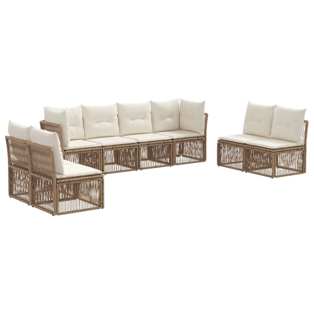 Set Divano da Giardino 8 pcs Beige polyrattan 3434172