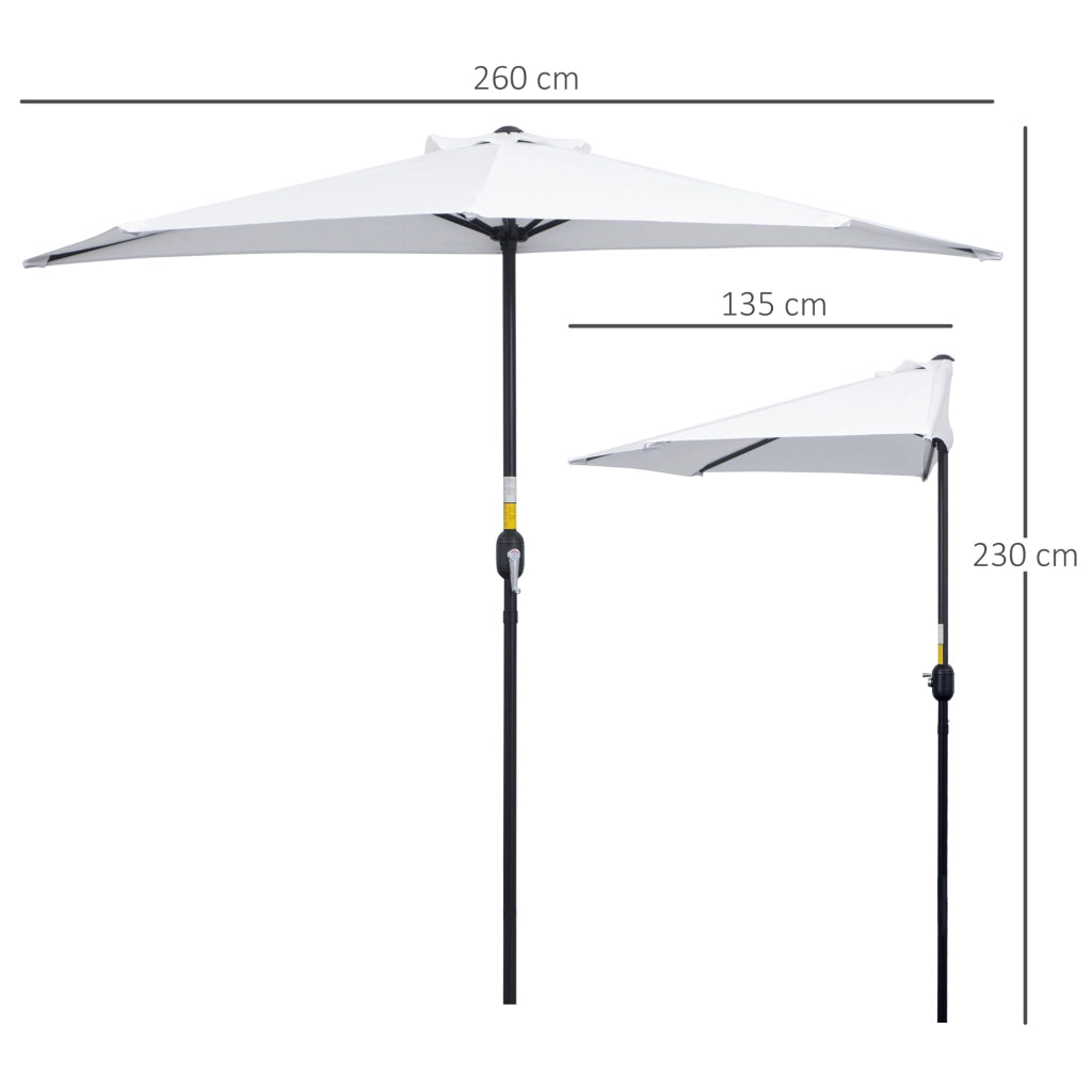Ombrellone da balcone ? 2,6 m ¨C zephmum ¨C crema, acciaio, poliestere