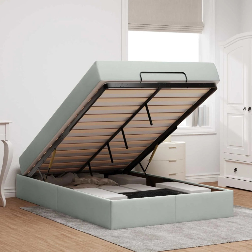 Struttura letto con materasso 2 pcs Grigio chiaro Velluto 3399546