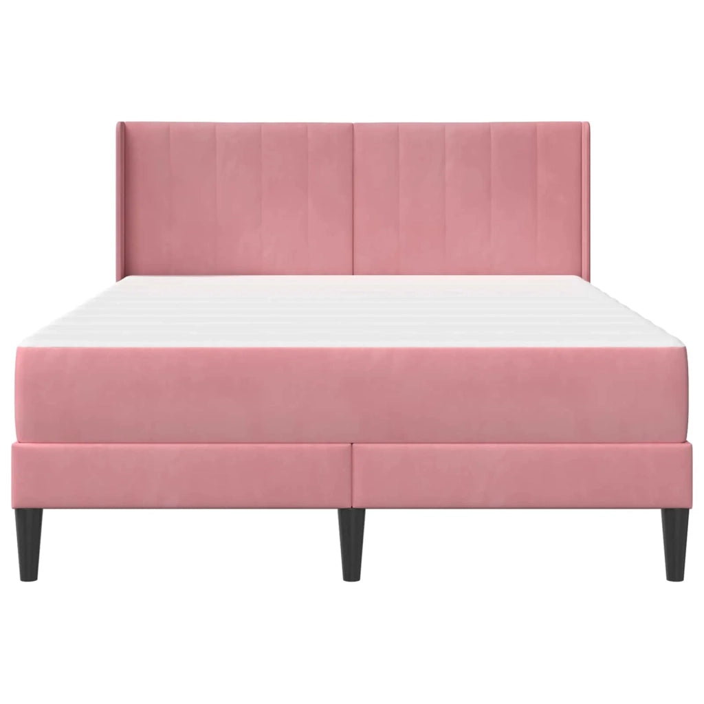 Struttura letto con materasso Rosa 140 x 200 cm Velluto