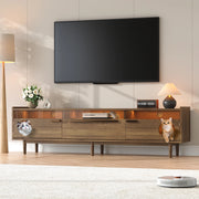 Mobile TV con LED e spazio per gatti, 180×40×50 cm, colore noce