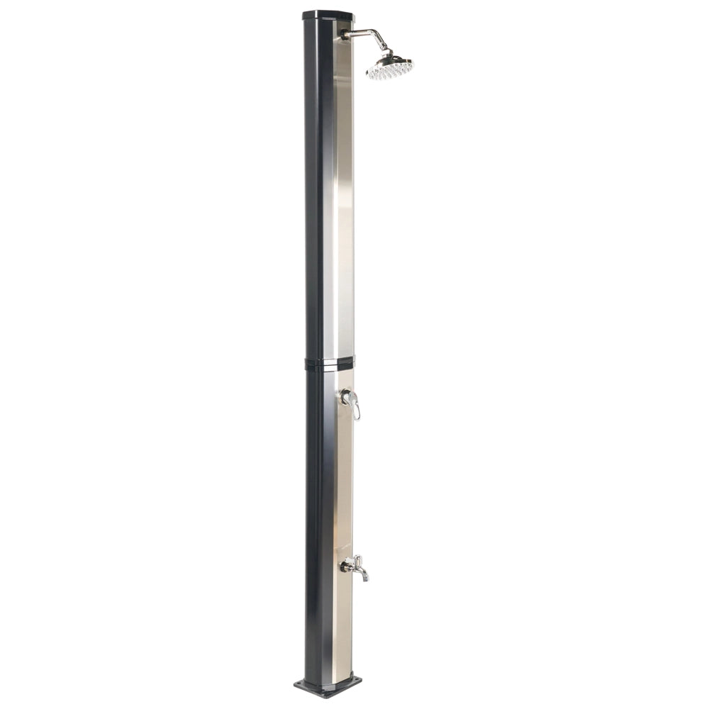 Set doccia miscelatore da esterno in PVC nero con funzione pioggia alimentato ad energia solare Giardino moderno
