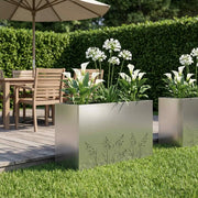 Vaso da giardino Argento 80 x 30 x 49 cm Acciaio zincato 8005844