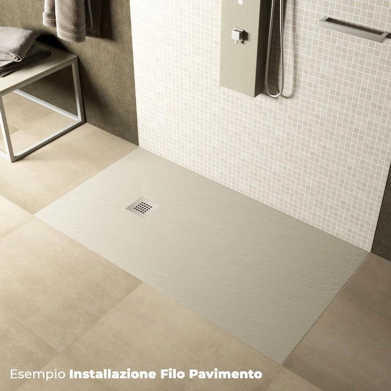 Piatto Doccia in Pietra 80x200 cm Pedrinelli Ardesia Stone Side Sabbia