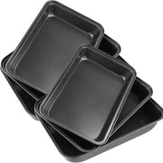 Set di teglie per forno con rivestimento antigrippa - 6 pezzi - 3 misure - teglia per la griglia - piatti in acciaio inossidabile per forno - cottura - lavastoviglie resistente