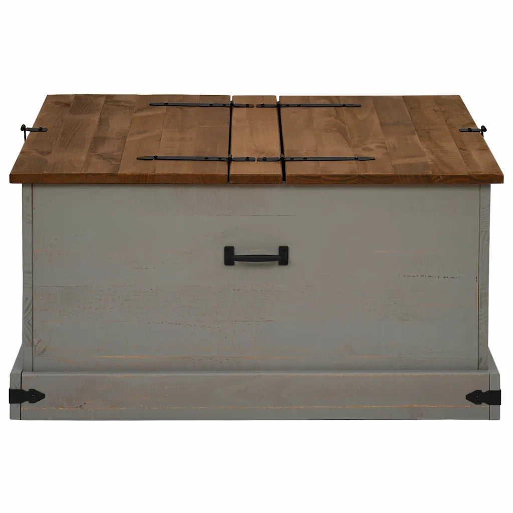 Cassapanca HALDEN Grigio 91x91x47 cm in Legno Massello di Pino