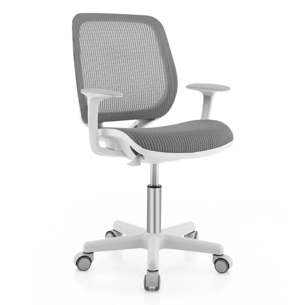Sedia girevole per bambini regolabile in altezza con freno di seduta, Sedia da scrivania ergonomica Grigio