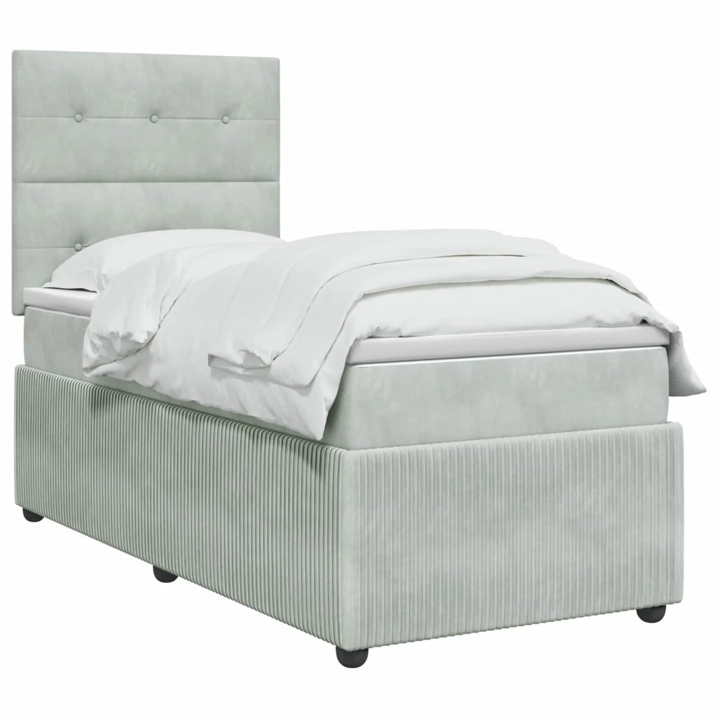 Letto box spring con materasso Grigio Chiaro 80 x 200 cm 3454493