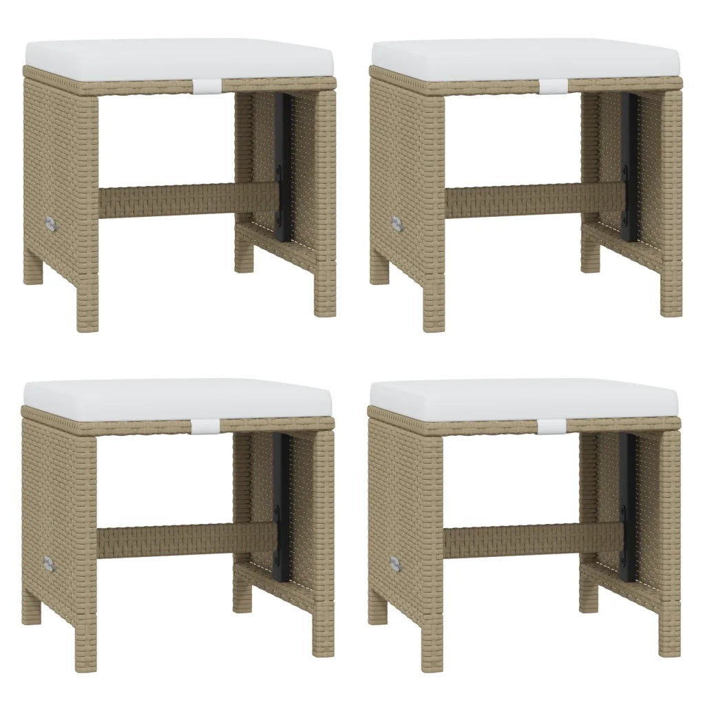 Set da Pranzo per Giardino 19 pz con Cuscini Polyrattan Beige cod mxl 36006