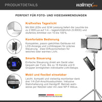 Luce a pannello LED per fotografia 500 Versalight da 32 W, 5600 K, Lampada fotografica con alette per foto e video studio fotografico