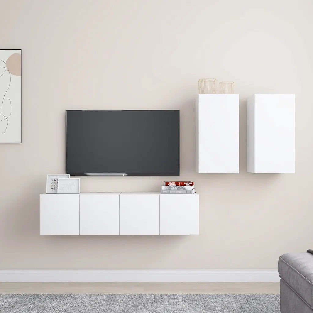 Set Mobile TV 4 pz Bianco in Truciolato cod mxl 33898