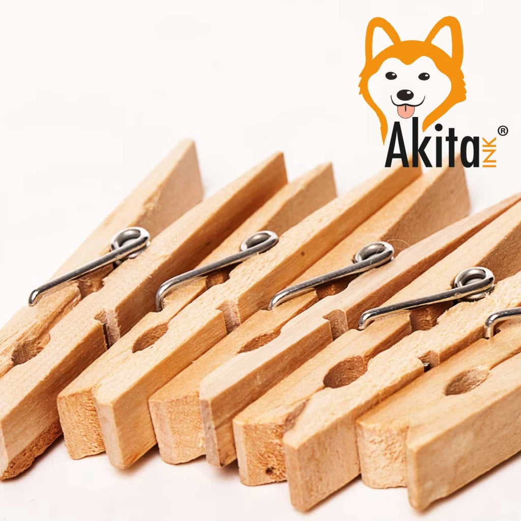 Mollette Legno Akitaink 100 Pezzi Bucato 10 cm