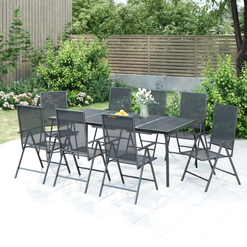 Set da Pranzo da Giardino 9 pz in Acciaio Antracite 3187984